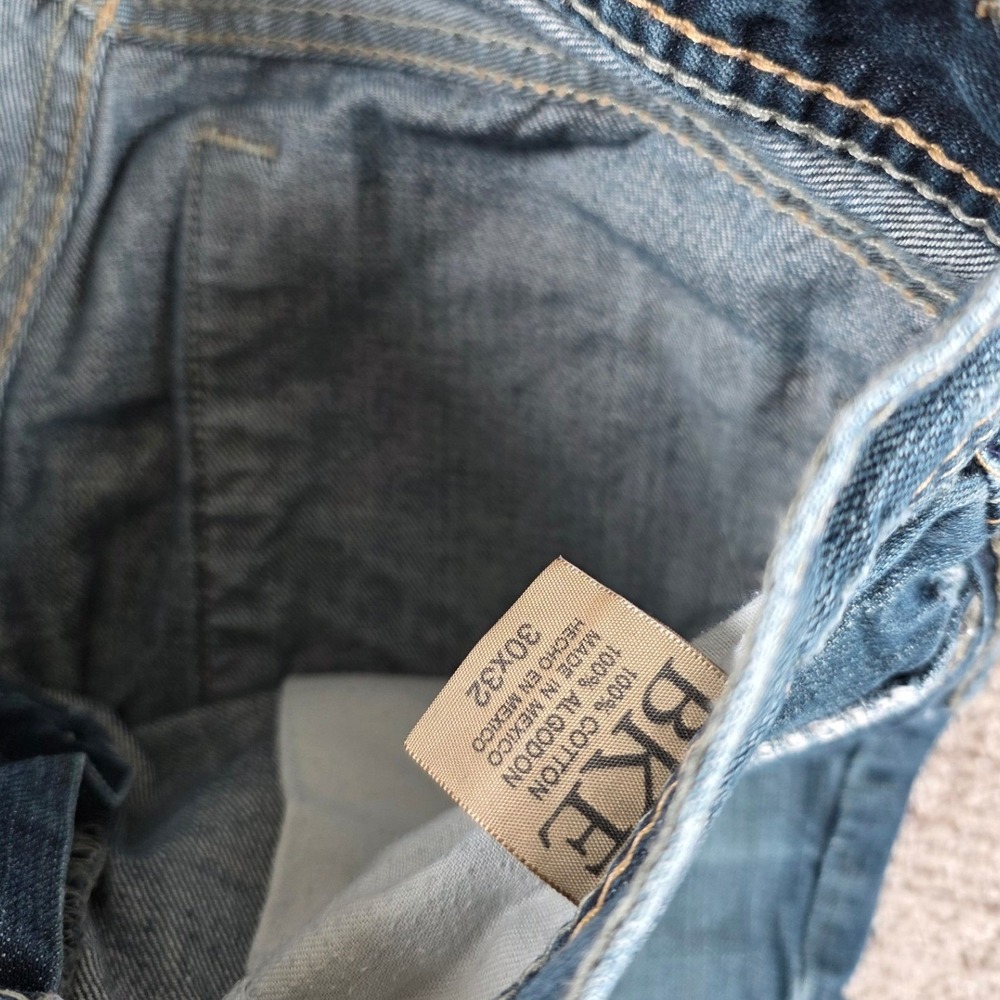 BKE Fulton Mens Bootcut Jeans Blue Denim Size 30x32 Distressed Pocket Details - Picture 5 of 10